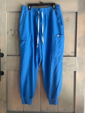 Figs Electric Blue Cargo Jogger  with Drawstring scrub. 
Size  L petite